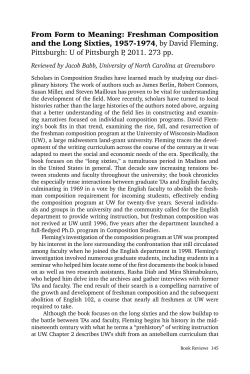 From Form to Meaning: Freshman Composition and the Long Sixties