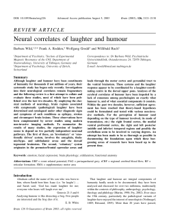 Neural correlates of laughter and humour