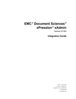 EMC DocumentSciences xPression xAdmin 4.5 SP1 Integration Guide