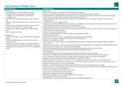 Key Learning in Reading: Year 6