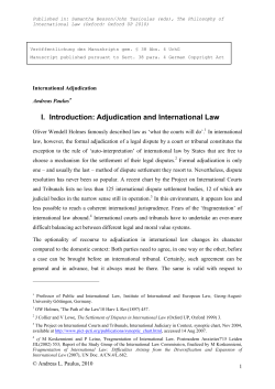 International Adjudication - Georg-August