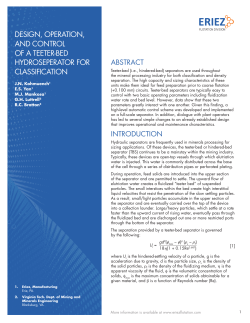 Design, OperatiOn, anD cOntrOl Of a teeter