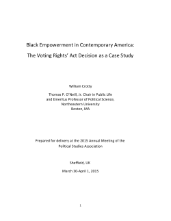 Black Empowerment in Contemporary America: The Voting Rights