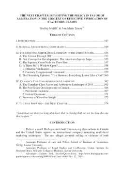 THE NEXT CHAPTER: REVISITING THE POLICY IN FAVOR OF