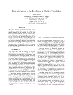 Parameterization of the Interlingua in Machine Translation