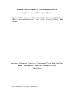 Pastoralists Preferences for Cattle Traits - SAGA