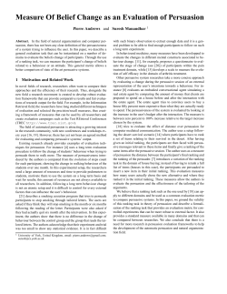 Measure Of Belief Change as an Evaluation of Persuasion