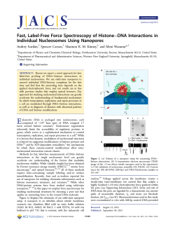 Fast, Label-Free Force Spectroscopy of Histone&ndash;DNA Interactions in