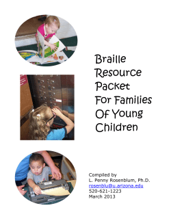 Braille Resource Packet For Families Of Young