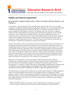 Galileo - Massachusetts Department of Elementary and Secondary