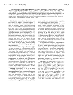 LUNAR WATER SPATIAL DISTRIBUTION AND ITS TEMPORAL