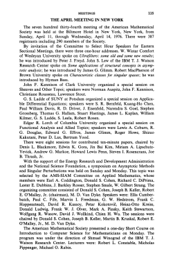 THE APRIL MEETING IN NEW YORK The seven hundred thirty