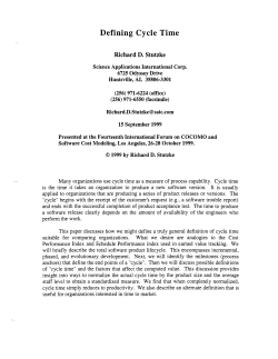 Defining Cycle Time - USC CSSE - University of Southern California