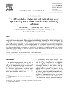 C CPMAS studies of plant cell wall materials and model systems