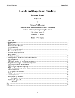 Hands on Shape from Shading