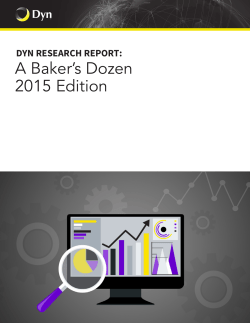 A Baker`s Dozen 2015 Edition