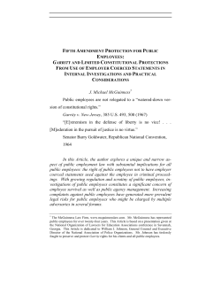 ifth mendment rotection for ublic employees