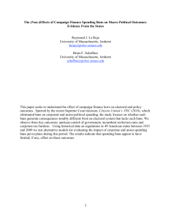 Effects of Campaign Finance Spending Bans on Macro Political