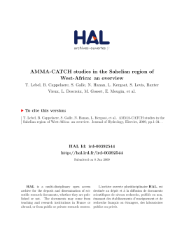AMMA-CATCH studies in the Sahelian region of West-Africa