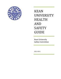 KEAN UNIVERSITY HEALTH AND SAFETY GUIDE