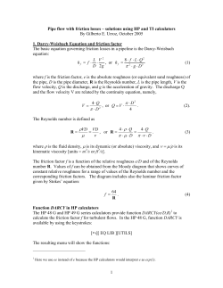 Pipe flow with friction losses &ndash; solutions using HP and TI