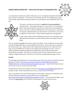 Sahalie Historical Note #14 &ndash; Snow over the