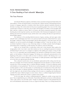A Close Reading of kari edwards` Bharat jiva