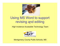 Helping Students Revise and Edit Using MS Word