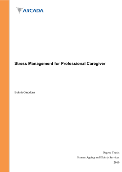 Stress Management for Professional Caregiver