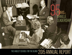 2015 annual report - Hadley School for the Blind