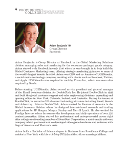 Adam Benjamin `91 Group Director Facebook Adam Benjamin is