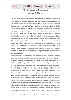 The Holocaust at Nuremberg Michael R. Marrus