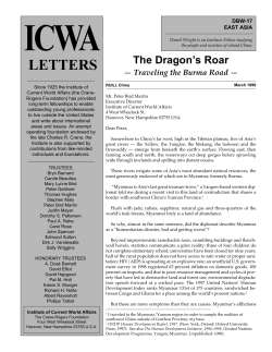 The Dragon`s Roar - Institute of Current World Affairs