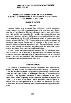 MORTALITY DIFFERENCES BY HANDEDNESS