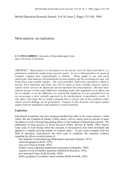 Meta-analysis: an explication