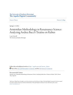 Aristotelian Methodology in Renaissance Science