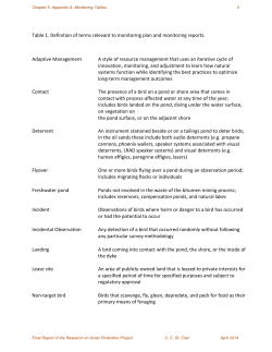 Table 1. Definition of terms relevant to monitoring plan and