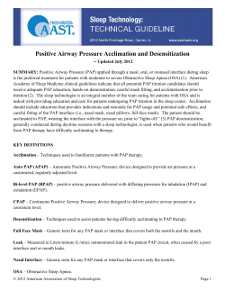 Positive Airway Pressure Acclimation and Desensitization