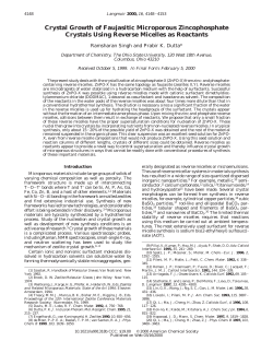 Crystal Growth of Faujasitic Microporous Zincophosphate Crystals