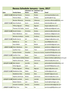 Jan-June 2017 Recess Schedule- Revised