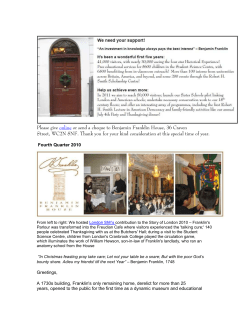 Please give online or send a cheque to Benjamin Franklin House