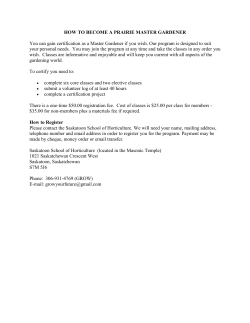 HOW TO BECOME A PRAIRIE MASTER GARDENER You can gain