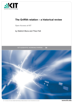 The Griffith relation &ndash; a historical review