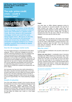 The sub prime credit crisis &ndash; could it happen here?