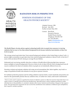 Radiation Risk In Perspective - Position Statement