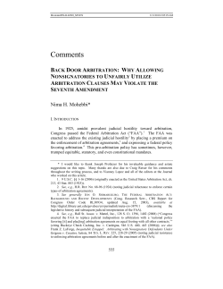 Back Door Arbitration: Why Allowing Nonsignatories To