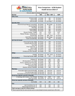 Price Comparison - UCSB Student Health Service 2016-17