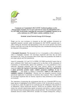 PAN Comments on - European Commission