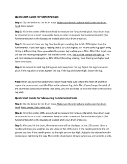 Quick Start Guide For Matching Lugs Quick Start Guide