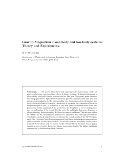 Gravito-Magnetism in one-body and two-body systems